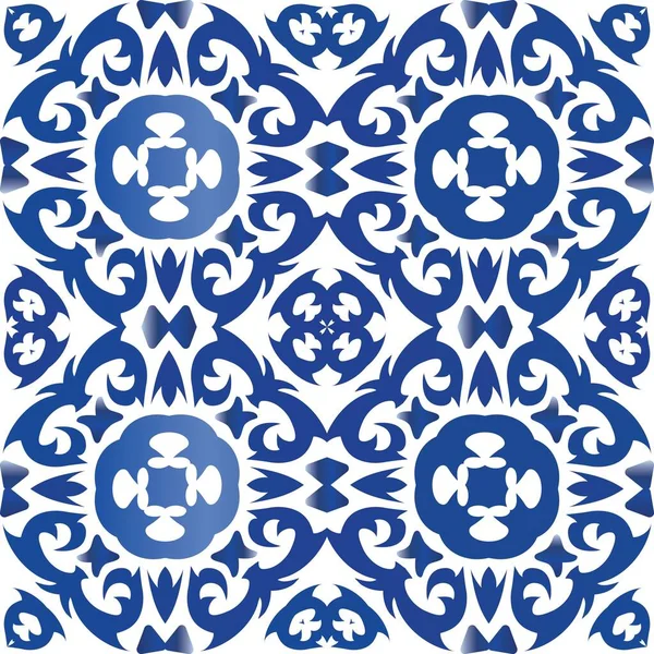 Portuguese ornamental azulejo ceramic. — Stock Vector