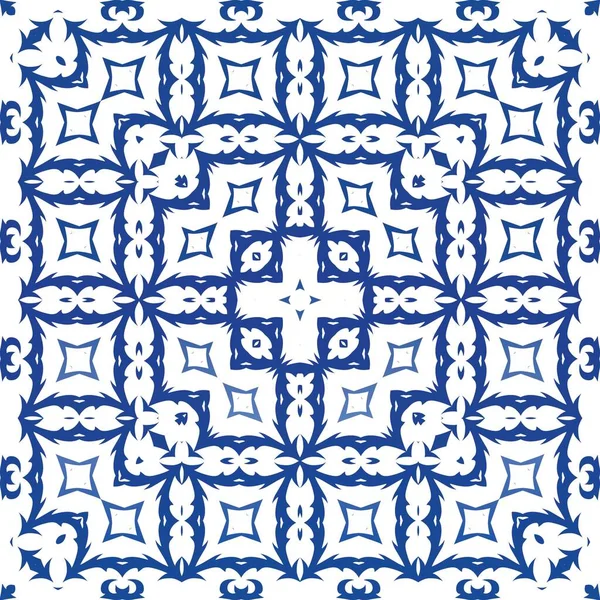 Traditionele sierlijke Portugese azulejo. — Stockvector