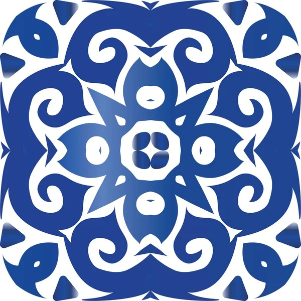 Cerámica azulejo ornamental portugués . — Vector de stock