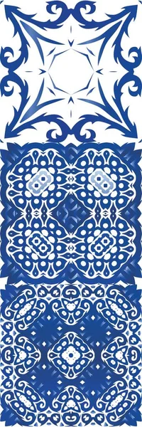 Ornamental azulejo portugal tiles decor. — Stock Vector