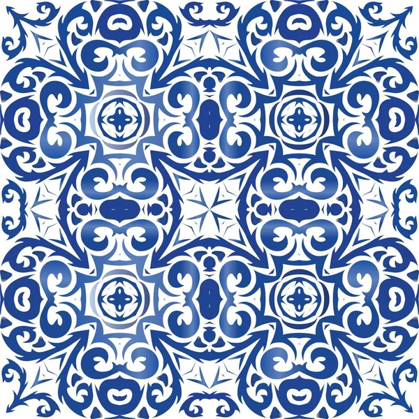 Tradiční ozdobné portugalské azulejo. — Stockový vektor