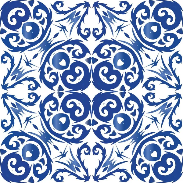 Cerámica azulejo ornamental portugués . — Vector de stock