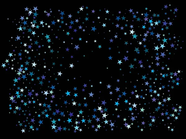 Estrellas caóticas sobre fondo negro . — Vector de stock