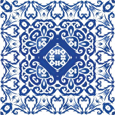 Süslü azulejo Portekiz fayansları dekor.