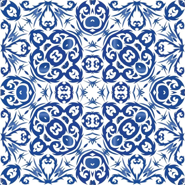 Carrelage azulejo antique patchwork . — Image vectorielle