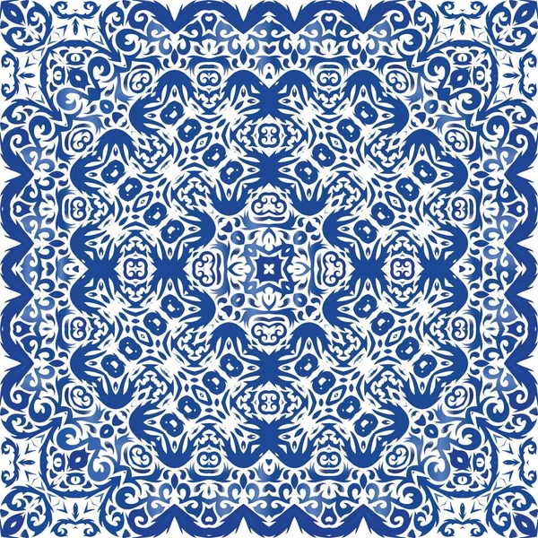 Antiek Portugees azulejo keramiek. — Stockvector