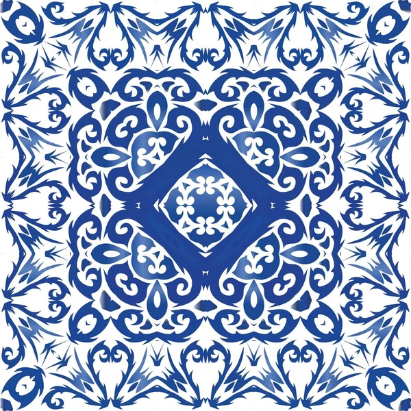Dekorasi ubin portugal azulejo ornamental . - Stok Vektor