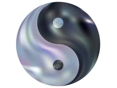 Yin yang şeklinde renkli bir arkaplan.