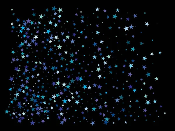 Kaotiska stjärnor på svart bakgrund. — Stock vektor