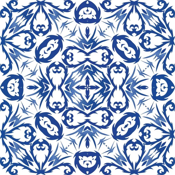 Antiek Portugees azulejo keramiek. — Stockvector