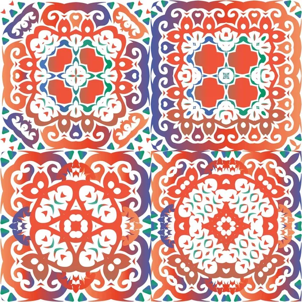 Azulejos decorativos de cerámica de color talavera . — Vector de stock