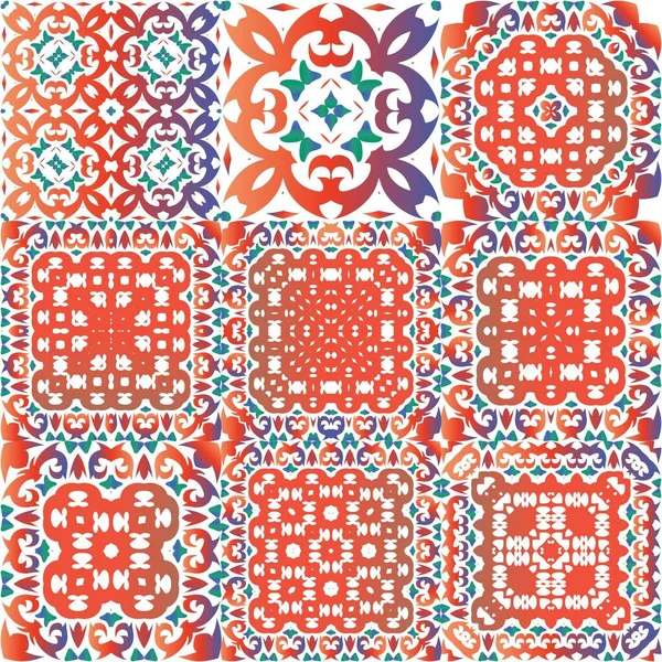 Décor ornemental de tuiles talavera mexique . — Image vectorielle