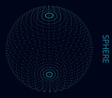 Noktalardan oluşan parlak mavi noktalı küre.