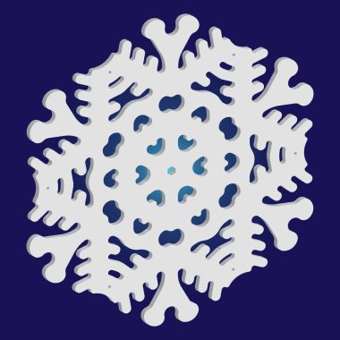 Mavi arkaplanda yalıtılmış düşen kar tanesi.