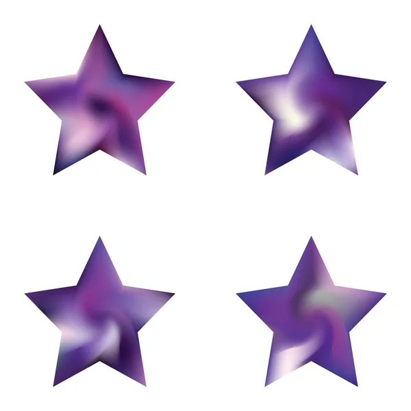 Beş köşeli yıldız seti renkli arkaplanlar. — Stok Vektör