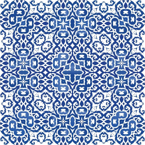 Traditionnel orné portugais azulejo . — Image vectorielle