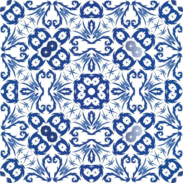 Baldosas cerámicas azulejo portugal . — Vector de stock