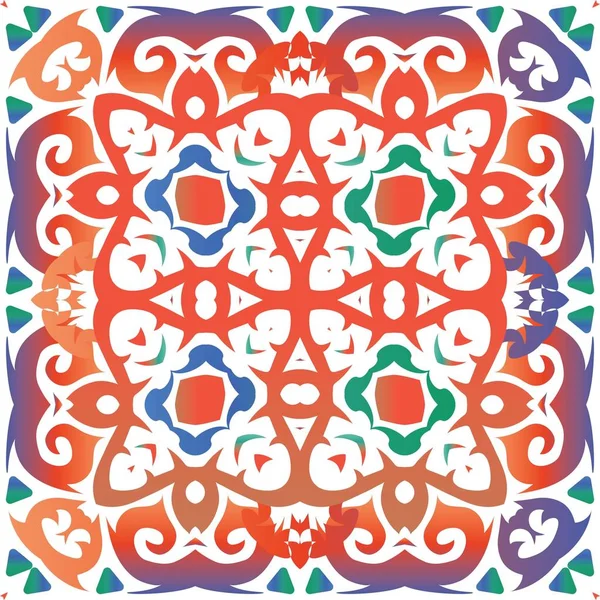 Antigos azulejos ornamentados talavera méxico . — Vetor de Stock