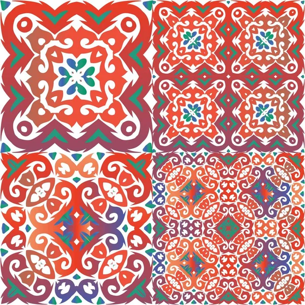墨西哥塔拉维拉的民族瓷砖. — 图库矢量图片