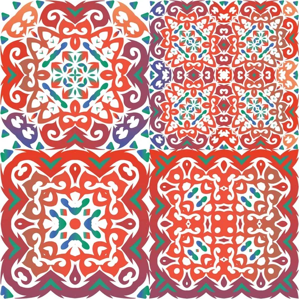 Azulejos antiguos adornados talavera méxico . — Vector de stock