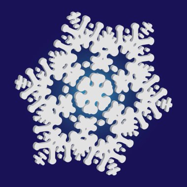 Mavi arka planda Noel kâğıdı kar tanesi.