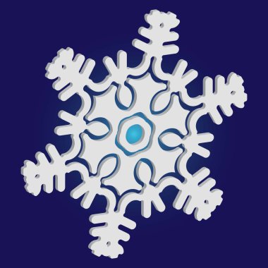 Mavi arka planda basit, güzel kar tanesi. 