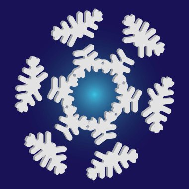 Mavi arka planda Noel kâğıdı kar tanesi.