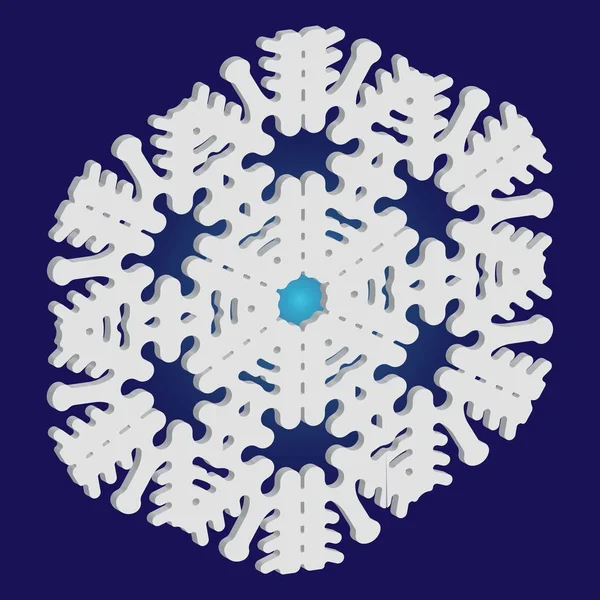 Χριστουγεννιάτικο χαρτί νιφάδες χιονιού σε μπλε φόντο. — Διανυσματικό Αρχείο
