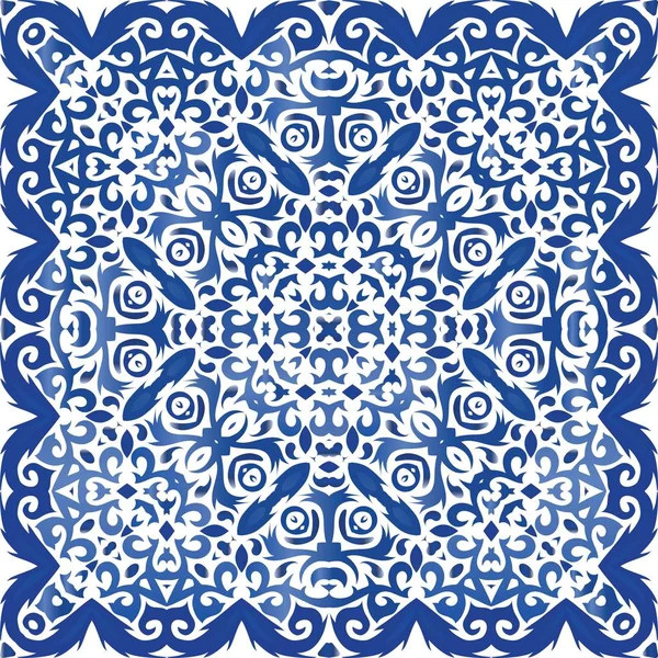 Antike portugiesische Azulejo-Keramik. — Stockvektor