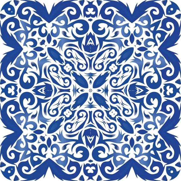 Декоративные цвета керамической плитки azulejo . — стоковый вектор