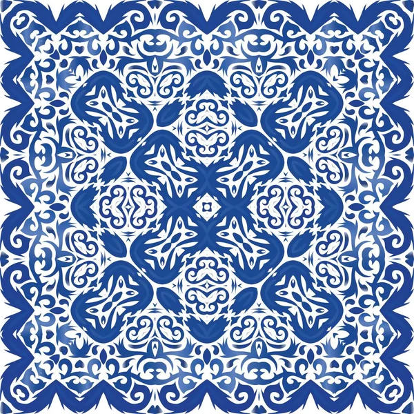 Carrelage azulejo antique patchwork . — Image vectorielle