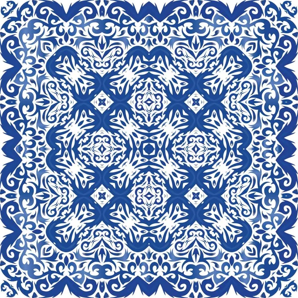 Tradiční ozdobné portugalské azulejo. — Stockový vektor