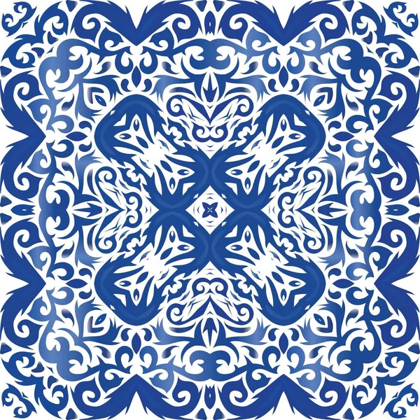 Antique azulejo tiles patchwork. — Stock Vector