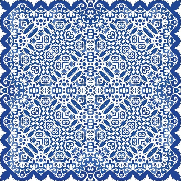 Azulejo antiguo azulejos patchwork . — Vector de stock