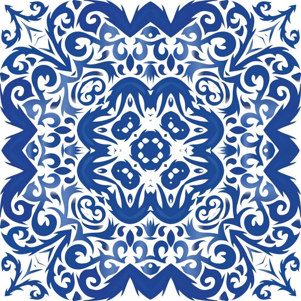 Португальская плитка azulejo . — стоковый вектор