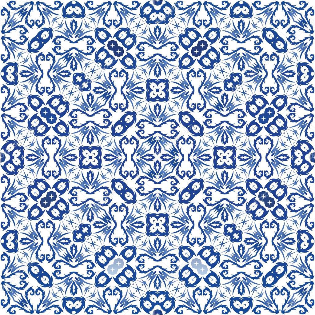 Portuguese ornamental azulejo ceramic.