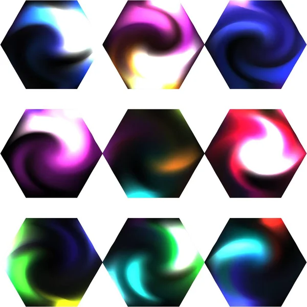 Set of hexagonal chromatic backgrounds. — Stock Vector