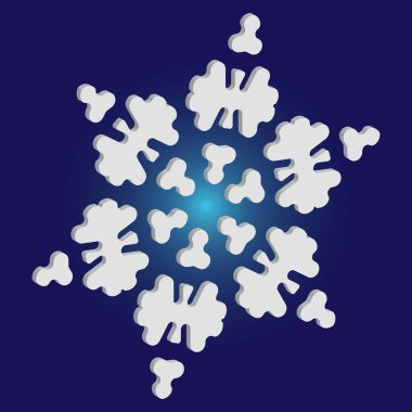 Mavi arka planda 3 boyutlu Noel kar taneleri.