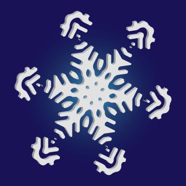 Mavi arka planda Noel kâğıdı kar tanesi.