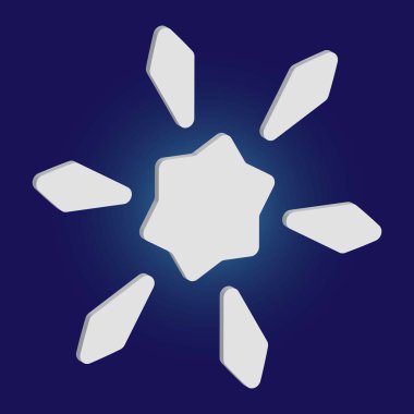 Mavi arkaplanda gölgesi olan basit bir kar tanesi.