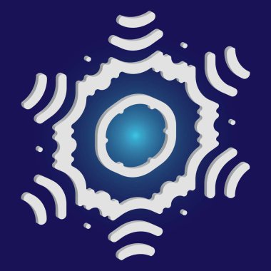 Mavi arka planda Noel kâğıdı kar tanesi.