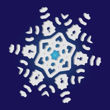 Mavi arkaplanda yalıtılmış düşen kar tanesi.