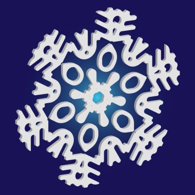 Mavi arka planda basit, güzel kar tanesi. 