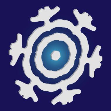 Mavi arkaplanda gölgesi olan basit bir kar tanesi.