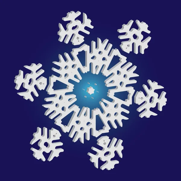 Copo de nieve de Navidad simple sobre fondo azul . — Archivo Imágenes Vectoriales