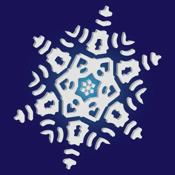Copo de nieve aislado cayendo sobre fondo azul . — Archivo Imágenes Vectoriales