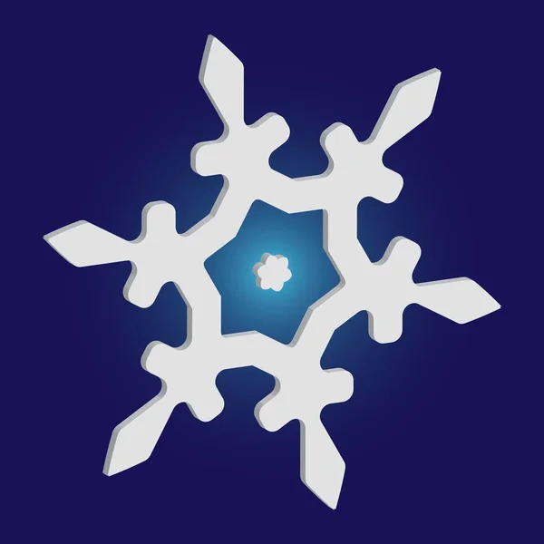 Christmas paper snowflake on blue background. — Stock Vector