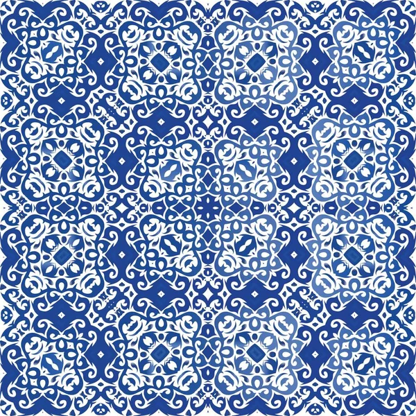 Portuguese vintage azulejo tiles. — Stock Vector