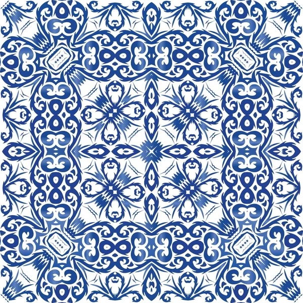 Cerámica azulejo ornamental portugués . — Archivo Imágenes Vectoriales