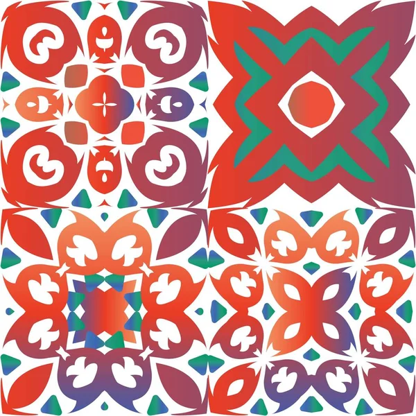 Azulejos decorativos de cerámica de color talavera . — Vector de stock